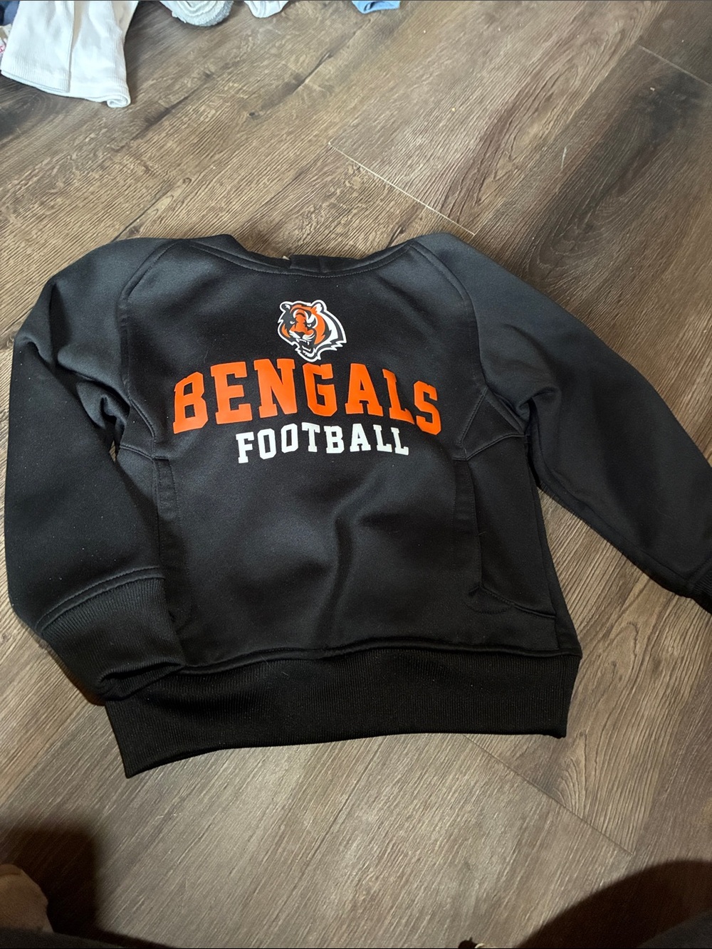 Kids Bengals Football Pullover Sweatshirt - Black & Orange